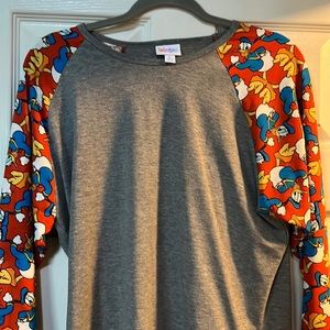 Lularoe Disney Randy baseball shirt. Donald Duck XL